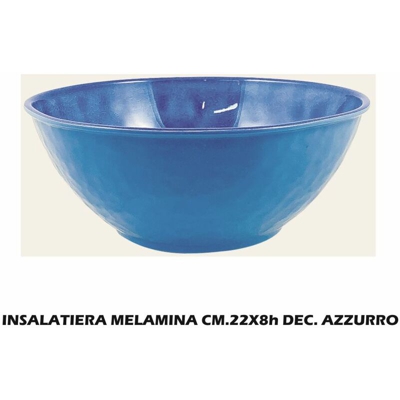 INSALATIERA MELAMINA CM.22X8h DEC. AZZURRO