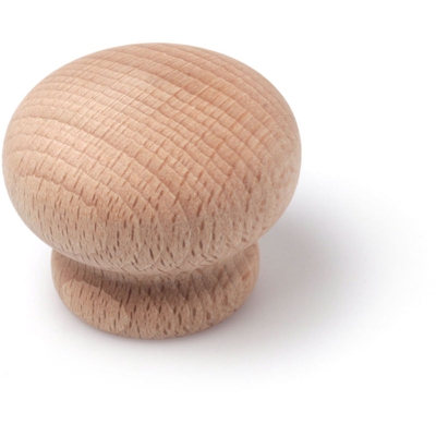 Pomolo stile classico, Faggio, Faggio Grezzo, 40 mm di diametro. Marchio REI