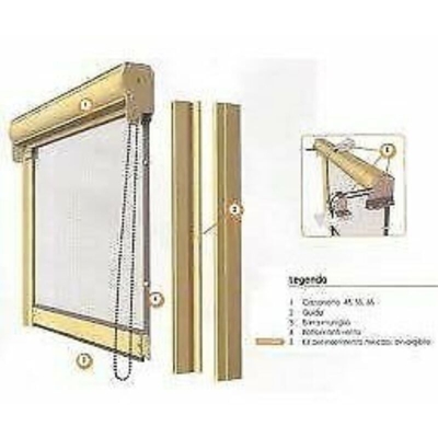 Zanzariera Bianca 120x250 Apertura Verticale con Catenella Doppia ral 9010