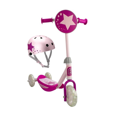 Monopattino 3 Ruote Glitter Con Casco