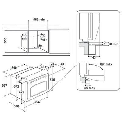 Forno Elettrico Da Incasso Fit 834 Ix Ha Finitura Inox Da 60cm