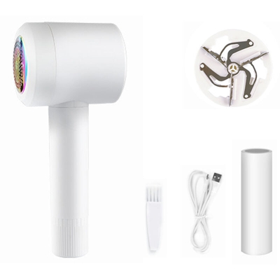 Regolabarba elettrico 2-in-1 con ricarica USB bianca 007 (include un rotolo di adesivo)