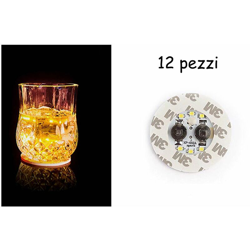 B&s - Sottobicchieri led adesivi 12PZ luce calda 4 led illuminati luce bottiglie bar en oferta