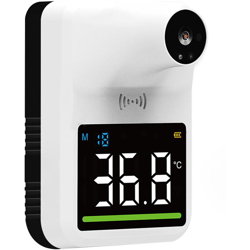 Asupermall - Mini termometro ad alta precisione da parete, termometro a infrarossi senza contatto, trasmissione vocale, avviso bicolore (senza características