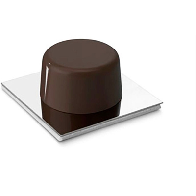 Inofix - Fermo adesivo marrone Base in acciaio inossidabile bianco 2 unità