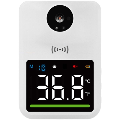 Asupermall - Q3 mini termometro ad alta precisione da parete, termometro a infrarossi senza contatto, trasmissione vocale, avviso a tre colori,