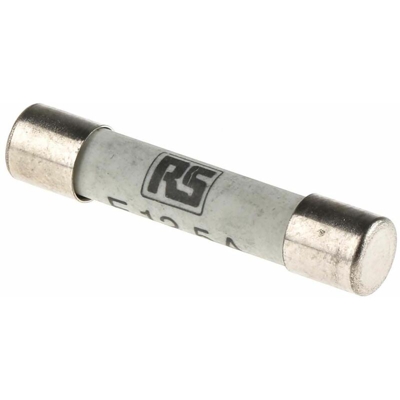 Fusibile a cartuccia RS PRO, 12.5A, Ø 6.3 x 32mm, F, 500V ca, Ceramico