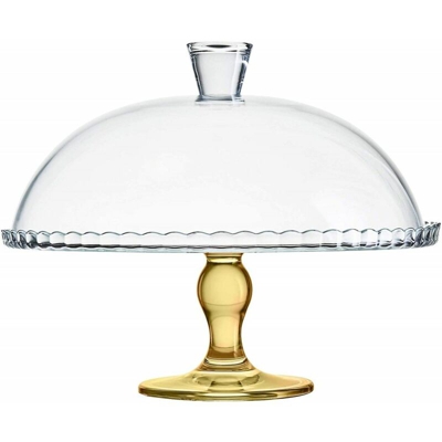 Alzata con Coperchio Patisserie Piede Colore Oro