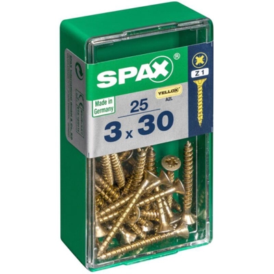 Set Di 25 Viti A Testa Svasata In Acciaio Spax Pozidriv Testa, Raggio ?3 Mm X Mm L.30