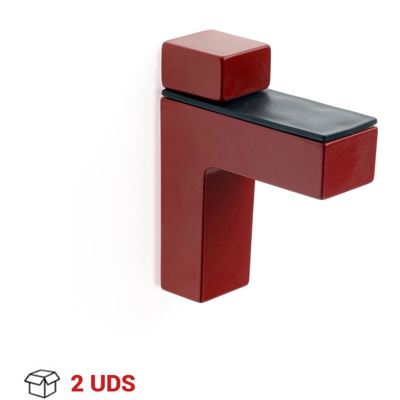 2 Reggimensola regolabile per vetro o legno, Zama, Rosso. Marchio - REI