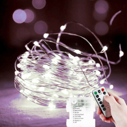 Stringa da 100 MicroLed a batteria 10 metri Bianco Freddo en oferta