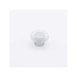Pomolo satinato effetto alluminio con anello opalino 36x21mm - 024 Forma precio