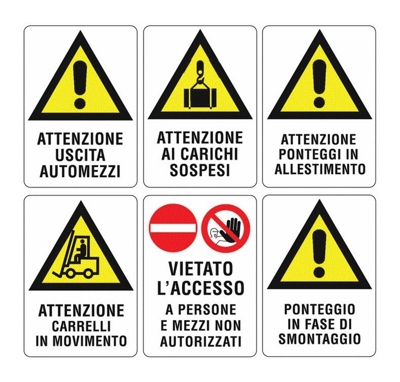 EAC - Cartello per Cantiere di Segnalazione Cartello Uscita Automezzi 50x70 cm