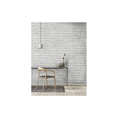 Generico - Parato modello La Dolce Vita Art. 6561 Effetto Mattone colore Bianco Sporco Rotolo 10 Metri per 52 cm