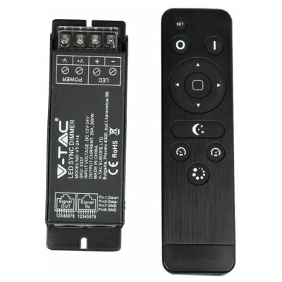 Controller per Strip LED Dimmerabile Porta RJ45 con Telecomando (Max 300W) - V-tac