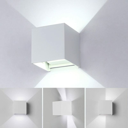 (2pcs)12W Applique da Parete Modern Applique da Parete Led Bianco Lampadario in Alluminio Bianco Freddo per Ristorante Caffè Dell'ufficio Corridoio precio