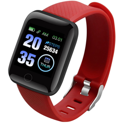 Asupermall - Braccialetto sportivo intelligente da 1,3 pollici USB Carica diretta Monitoraggio della salute Rosso brillante precio