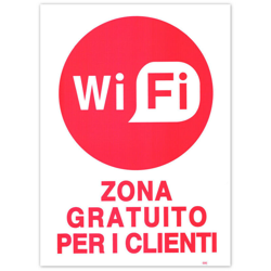 Asiashopping - Cartello targa wifi zone gratuito per i clienti segnaletica pvc 20 x 30 cm características