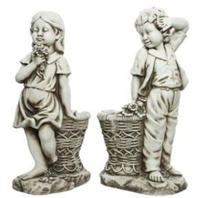 Statuetta Bambino/Bambina Modello Assortito Colore Bianco 69Cm