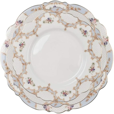 Servizio Piatti Shabby Chic Eleganti Ceramica Piani Fondi Frutta Blanc Mariclò