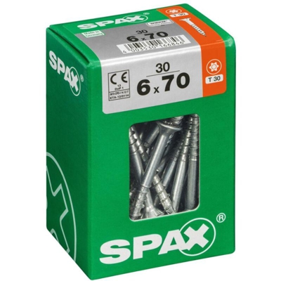 Lotto 30 Svasata Testa Torx Spax Viti In Acciaio, Diam.6 Mm X Mm L.70