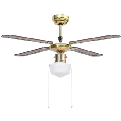 vidaXL Ventilatore da Soffitto con Luce 106 cm Marrone - Marrone