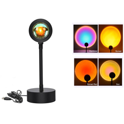 Lampada LED sunset tramonto proiezione luce orientabile USB da tavolo notturna características