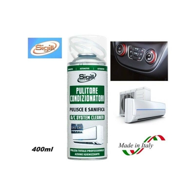 PULITORE IGIENIZZANTE SPRAY PER CONDIZIONATORE AUTO E CASA 400ml 'SIGILL' ITALY