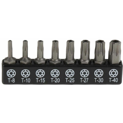 Set di inserti Torx 8 pezzi in Acciaio al vanadio-cromo-molibdeno - Rs Pro