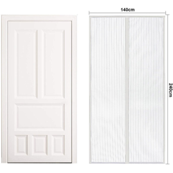 AB625292 Tenda Zanzariera Magnetica Bianca Per Porta Finestra Con Adesivo In Velcro Misura 140X240cm - Ledlux en oferta