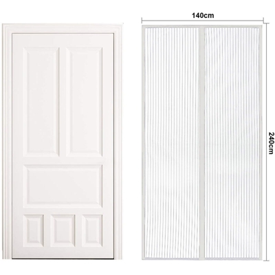 AB625292 Tenda Zanzariera Magnetica Bianca Per Porta Finestra Con Adesivo In Velcro Misura 140X240cm - Ledlux