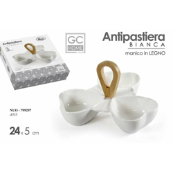 Antipastiera Ceramica 3 Scomp. Cm.24 Supp. Le precio