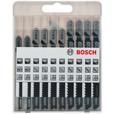 2607010629 Set di 10 lame per seghetto alternativo Basic for Wood, attacco a T - T 119 BO, T 119 B, T - Bosch Accessories