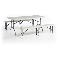 Set Birreria Pieghevole In Polietilene Con Tavolo E Due Panche precio