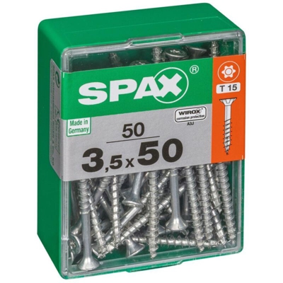 Set Di 50 Acciaio Vite A Testa Piatta Spax Autofraisée, Diam.3.5 Mm X Mm L.50