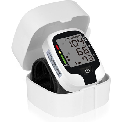 Asupermall - KWL-W03 Monitor elettronico della pressione sanguigna da polso Display digitale / Misurazione accurata / Trasmissione del suono Bianco
