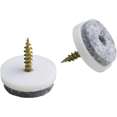 644256, Parquet scivola con diametro vite di 25 mm, 20 pezzi, bianco - Meister