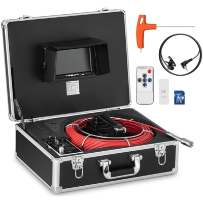 Steinberg - Telecamera Endoscopica Sonda Per Ispezione Tubi Con Display E 12 LED 30 m USB