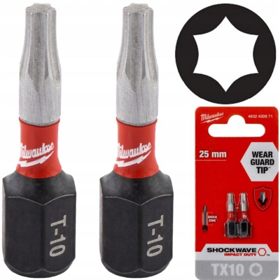 Bit SHOCKWAVE per avvitatori ad impulsi TX 10 - 25 mm - Milwaukee