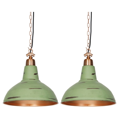 Lampada a sospensione Goliath - Industriale - Metallo - Verde - Tondo Max. 2 x Watt - Qazqa