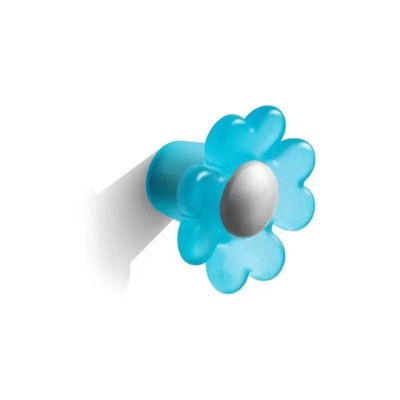 Pomolo satinato azzurro a forma di fiore 32x22mm - 007 Daisy
