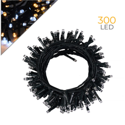 Catena di luci di Natale da 300 Led 15 metri Bianco Freddo e Bianco Caldo precio