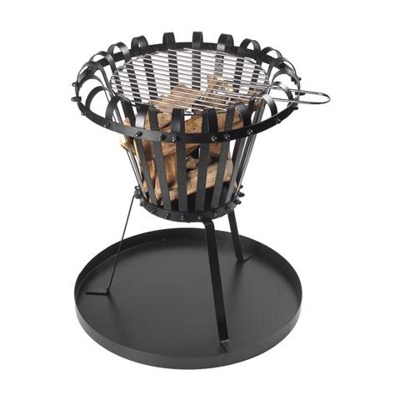 Braciere con Piastra Asse Ø 50 cm Colore Nero