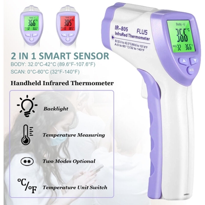 Asupermall - Termometro per la fronte della temperatura dell'orecchio della famiglia Termometro elettronico a infrarossi senza alimentazione della