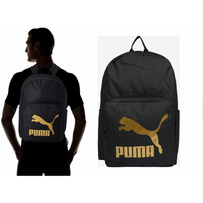 Zaino Puma classic nero oro cartella scuola sport viaggio unisex uomo donna