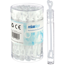 Bolle di Sapone Matrimonio, 24 Tubetti, Impugnatura con Cuore, Bomboniere, Design a Cuoricino, senza Pistola en oferta