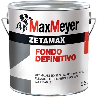 ZETAMAX FONDO ANTIRUGGINE PER PVC LAMIERA VETRO RAME FERRO 2.5 lt - Max Meyer
