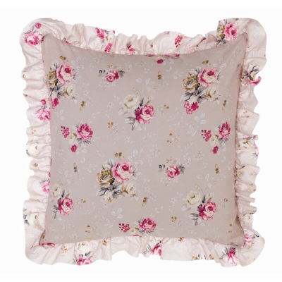 Cuscino Decorativo con Gala stile Shabby Chic Floreale Provenzale Blanc Mariclò - Colore: Beige
