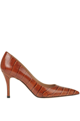 Crocodile print leather pumps precio