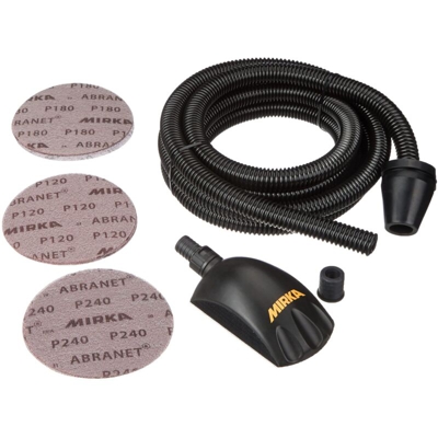 Mirka Abrasifs - Mirka Kit Roundy Tampone 150mm Grip + 15 Dischi abrasivi + Tubo di aspirazione ( KIT00ROUND )